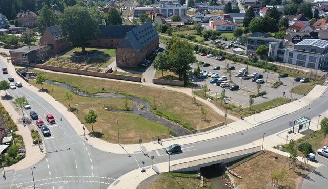 Klosteranlage Frankenberg mit umgestaltetem Umfeld